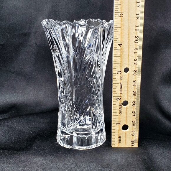 Vintage Mikasa Accent Crystal Bud Vase QQ251/613 Scalloped Fans Arches 4.75" - Picture 7 of 10